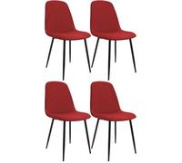 CLP Chaise de Salle à Manger, Lot de 4, rembourrées Maryam, Chaise de Cuisine avec Dossier, capacité 150 kg pour Cuisine, Salon et Chambre Couleur:Rouge;Matériel:Tissu