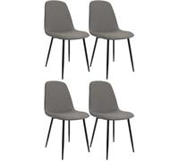 CLP Chaise de Salle à Manger, Lot de 4, rembourrées Maryam, Chaise de Cuisine avec Dossier, capacité 150 kg pour Cuisine, Salon et Chambre | Couleur Gris Clair Matériel Tissu