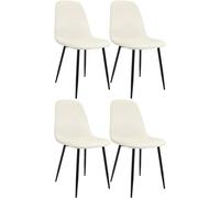 CLP Chaise de Salle à Manger, Lot de 4, rembourrées Maryam, Chaise de Cuisine avec Dossier, capacité 150 kg pour Cuisine, Salon et Chambre Couleur:crème;Matériel:Velours