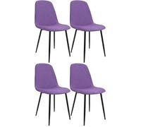 CLP Chaise de Salle à Manger, Lot de 4, rembourrées Maryam, Chaise de Cuisine avec Dossier, capacité 150 kg pour Cuisine, Salon et Chambre | Couleur Violet Matériel Tissu