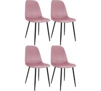 CLP Chaise de Salle à Manger, Lot de 4, rembourrées Maryam, Chaise de Cuisine avec Dossier, capacité 150 kg pour Cuisine, Salon et Chambre | Couleur Rose Matériel Velours