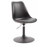 CLP Chaise De Salle A Manger Maverick avec Siège en Plastique Et Revêtement en Similicuir I Chaise Design Retro Ajustable avec Pied en Métal | Couleur Noir Couleur du Cadre Noir
