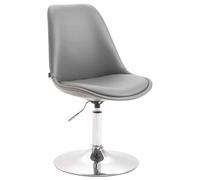 CLP Chaise De Salle A Manger Maverick en Similicuir I Chaise Design Retro avec Siège Ajustable Et Pivotant I Piètement Métal, Couleur:Gris, Couleur du Cadre:Chrome