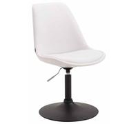 CLP Chaise de salle à manger Maverick similicuir – Ajustable & pivotante piètement métal – Blanc/Noir