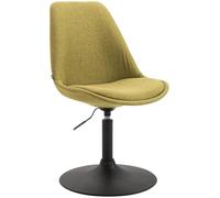 CLP Chaise De Salle A Manger Mavevick en Tissu I Chaise Design Retro Ajustable Et Pivotante I Pied en Métal, Couleur:Vert, Couleur du Cadre:Noir