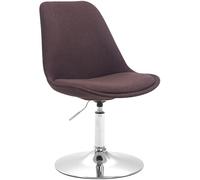 CLP Chaise De Salle A Manger Mavevick en Tissu I Chaise Design Retro Ajustable Et Pivotante I Pied en Métal, Couleur:Marron, Couleur du Cadre:Chrome