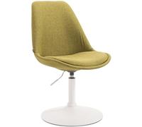 CLP Chaise De Salle A Manger Mavevick en Tissu I Chaise Design Retro Ajustable Et Pivotante I Pied en Métal, Couleur:Vert, Couleur du Cadre:Blanc