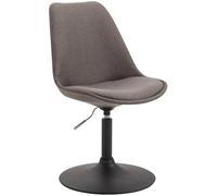 CLP Chaise De Salle A Manger Mavevick en Tissu I Chaise Design Retro Ajustable Et Pivotante I Pied en Métal, Couleur:Gris foncé, Couleur du Cadre:Noir