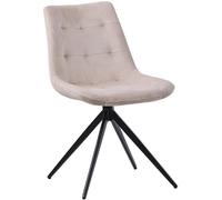 CLP Chaise de Salle à Manger Merna I Chaise de Cuisine rembourrée et pivotante I Chaise rembourrée avec Dossier Couleur:crème;Matériel:Velours