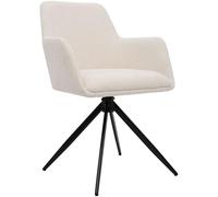 CLP Chaise de Salle à Manger pivotante Olema en Tissu Bouclette, Fauteuil à 180° avec accoudoirs et Dossier, Charge Max. 150 kg Couleur:crème