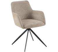 CLP Chaise de Salle a Manger pivotante Olema en Tissu, Fauteuil 180 degres avec accoudoirs et Dossier, revetement Facile a Entretenir Couleur:Taupe