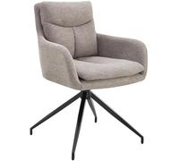 CLP Chaise de Salle à Manger pivotante Somers Tissu, Fauteuil pivotant à 180° avec accoudoirs et Dossier, Chaise de Cuisine rembourrée Couleur:Taupe