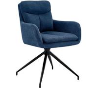 CLP Chaise de Salle à Manger pivotante Somers Tissu, Fauteuil pivotant à 180° avec accoudoirs et Dossier, Chaise de Cuisine rembourrée Couleur:Bleu