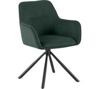 CLP Chaise de Salle à Manger pivotante Tipton en Velours côtelé, Pivot 180°, avec accoudoirs et Dossier, Charge Max. 150 kg Couleur:Vert