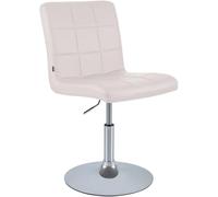 CLP Chaise de Salle à Manger réglable en Hauteur avec Dossier Ricky, Chaise pivotante 360° rembourrée avec revêtement en Similicuir, Couleur:Blanc