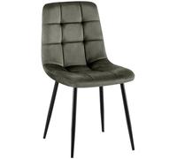 CLP Chaise de Salle a Manger rembourree Antibes, Chaise de Cuisine en Velours avec Dossier et Pied Metal Noir, Charge Max 150 kg, Couleur:Anthracite