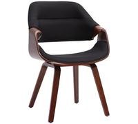 CLP Chaise de Salle a Manger rembourree avec accoudoirs Maira, Style Noyer, Chaise Ergonomique, Jusqu a 150 kg Couleur Noyer/Noir Matériel Tissu