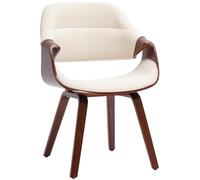 CLP Chaise de Salle a Manger rembourree avec accoudoirs Maira, Style Noyer, Chaise Ergonomique, Jusqu a 150 kg, Couleur:Noyer/crème, Matériel:Tissu