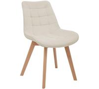 CLP Chaise de Salle à Manger rembourrée avec Dossier Brook, Chaise de Cuisine en Velours côtelé avec piètement en Bois et Patins de Protection, Couleur: Beige