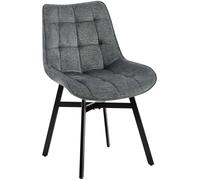 CLP Chaise de Salle à Manger rembourrée avec Dossier Colby, Chaise de Cuisine avec revêtement capitonné, supporte jusqu'à 140 kg, Couleur: Gris foncé, Matériel: Tissu