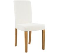 CLP Chaise de Salle à Manger rembourrée avec Dossier Ina, Chaise de Cuisine en Velours côtelé, Structure Stable en Bois, Couleur: crème, Couleur du Cadre: Antique Clair
