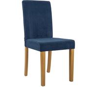CLP Chaise de Salle à Manger rembourrée avec Dossier Ina, Chaise de Cuisine en Velours côtelé, Structure Stable en Bois | Couleur Bleu Couleur du Cadre Antique Clair