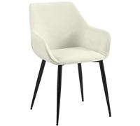 CLP Chaise de Salle à Manger rembourrée avec Dossier Luena, Chaise de Cuisine en Velours ou en Tissu, Supporter jusqu'à 150 kg, Couleur: crème, Matériel: Tissu