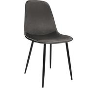 CLP Chaise de Salle à Manger rembourrée Maryam, Chaise de Cuisine avec Dossier et Cadre en métal Noir, supporte jusqu'à 150 kg Couleur:Anthracite;Matériel:Velours