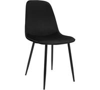 CLP Chaise de Salle à Manger rembourrée Maryam, Chaise de Cuisine avec Dossier et Cadre en métal Noir, supporte jusqu'à 150 kg Couleur:Noir;Matériel:Velours