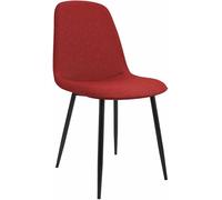 CLP Chaise de Salle à Manger rembourrée Maryam, Chaise de Cuisine avec Dossier et Cadre en métal Noir, supporte jusqu'à 150 kg, Couleur: Rouge, Matériel: Tissu