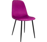 CLP Chaise de Salle à Manger rembourrée Maryam, Chaise de Cuisine avec Dossier et Cadre en métal Noir, supporte jusqu'à 150 kg Couleur:Violet;Matériel:Velours