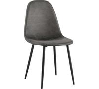 CLP Chaise de Salle à Manger rembourrée Napier, Chaise de Cuisine avec Dossier et Structure métallique, Peut Supporter jusqu'à 150 kg, Couleur:Noir, Matériel:Vintage Similicuir