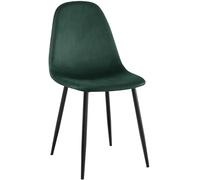 CLP Chaise de salle à manger Napier – velours, structure métallique, dossier, 150 kg – vert