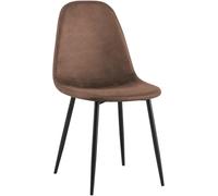 CLP Chaise de Salle à Manger rembourrée Napier, Chaise de Cuisine avec Dossier et Structure métallique, Peut Supporter jusqu'à 150 kg, Couleur:Marron, Matériel:Vintage Similicuir