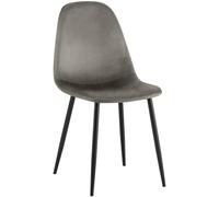 CLP Chaise de Salle à Manger rembourrée Napier, Chaise de Cuisine avec Dossier et Structure métallique, Peut Supporter jusqu'à 150 kg | Couleur Anthracite Matériel Velours