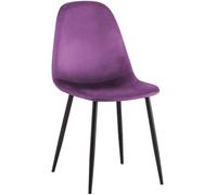 CLP Chaise de salle à manger Napier rembourrée velours, dossier, structure métallique, 150 kg Violet