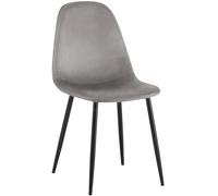 CLP Chaise de Salle à Manger rembourrée Napier, Chaise de Cuisine avec Dossier et Structure métallique, Peut Supporter jusqu'à 150 kg | Couleur Gris Matériel Velours