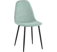 CLP Chaise de Salle à Manger rembourrée Napier, Chaise de Cuisine avec Dossier et Structure métallique, Peut Supporter jusqu'à 150 kg Couleur:Vert Clair;Matériel:Tissu