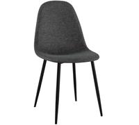 CLP Chaise de salle à manger Napier rembourrée dossier structure métallique noir supporte 150 kg