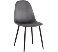 CLP Chaise de Salle à Manger rembourrée Napier, Chaise de Cuisine avec Dossier et Structure métallique, Peut Supporter jusqu'à 150 kg, Couleur:Gris foncé, Matériel:Velours
