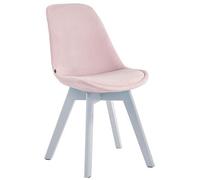 CLP Chaise De Salle A Manger Retro Borneo V2 Velours I Chaise Visiteur Pieds en Bois Syle Scandinave, Couleur:Rose, Couleur du Cadre:Blanc