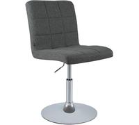 CLP Chaise de Salle à Manger Ricky, Hauteur réglable, pivotante, Tissu, Assise 360°, Base Trompette, Structure métal chromé, Couleur:Gris foncé