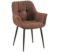 CLP Trading GmbH - Chaise Roseville Tissu - Accoudoir et dossier rembourré - Marron - 150kg