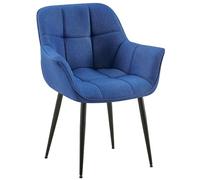 CLP Chaise de Salle à Manger Roseville I Chaise Moderne avec accoudoir et Dossier rembourré I Peut Supporter jusqu'à 150 kg, Couleur:Bleu, Matériel:Tissu