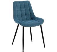 CLP Chaise de Salle à Manger Sardna, Chaise de Cuisine rembourrée avec revêtement en Velours côtelé surpiqué, Couleur:Bleu