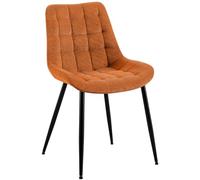 CLP Chaise de Salle à Manger Sardna, Chaise de Cuisine rembourrée avec revêtement en Velours côtelé surpiqué, Couleur:Orange