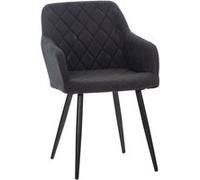 CLP Chaise de salle à manger Shila avec Piètement en Métal noir , Noir /Tissu noir G