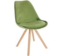 Chaise de Salle à Manger - CLP - Sofia en Velours - Design Scandinave - Piètement en Bois Massif - Vert clair