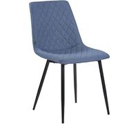 CLP Chaise De Salle A Manger Telde en Tissu I Chaise De Cuisine avec Assise rembourrée I Piètement en Métal I Chaise De Visiteur, Couleur:Bleu