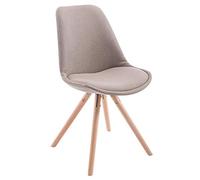 Chaise Toulouse tissu pieds ronds , Taupe/Nature